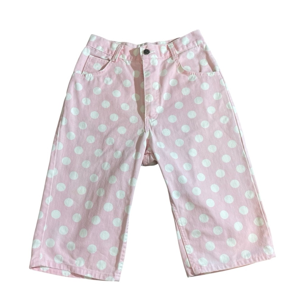 G1- Vintage Capri Pink Polka Dot Culotte shorts